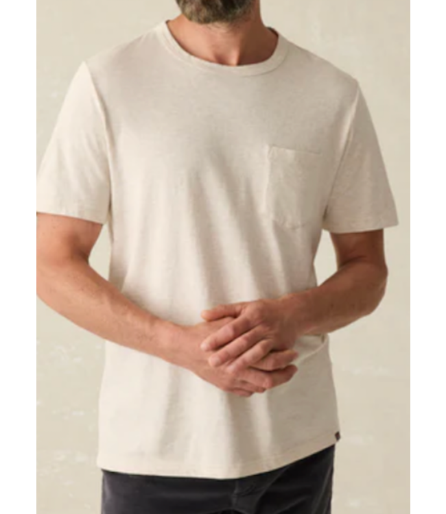 Sunwashed Pocket Tee- Island Dune Heather