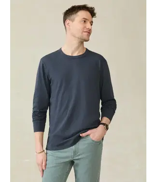 Faherty Brand LS Sunwashed Tee- Dune Navy