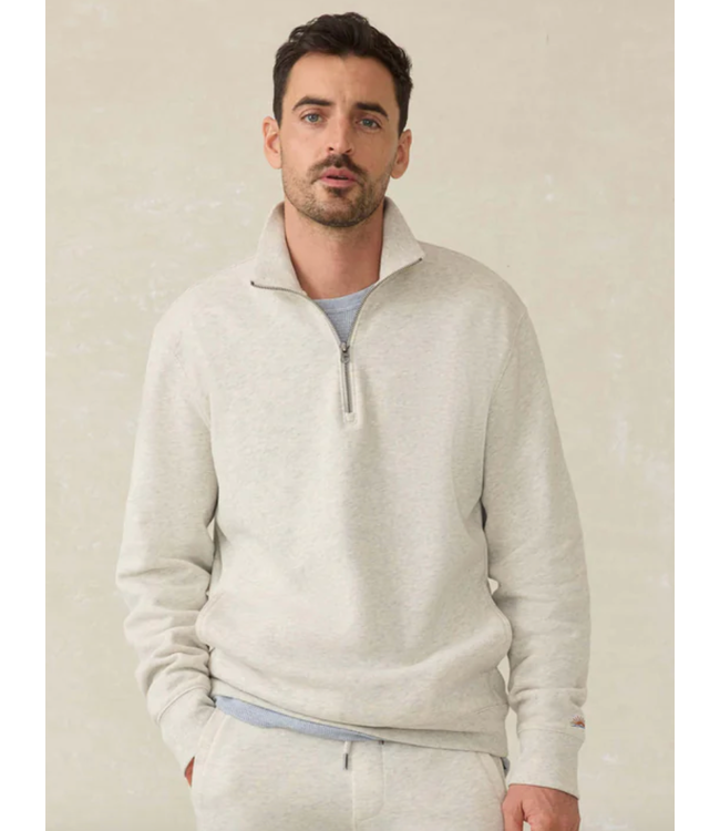 High Standard Fleece Quarter Zip- Antique Ivory Heather
