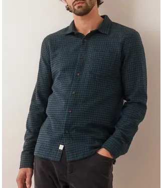 Marine Layer Tahoe Flannel Shirt- Green Gingham