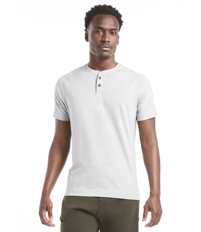 Go-to Henley Short Sleeve- HEATHER SILVER SPOON