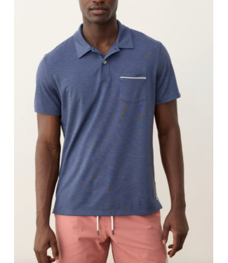 Marine Layer Air Pocket Polo- Vintage Indigo