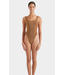 Square Neck Swim- Metallic Cocoa