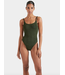 Camille Swim- Metallic Kahki