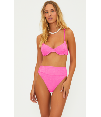 Beach Riot Camilla Top  & Highway Bottom Set- Strawberry Stand Terry