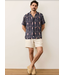 Archive Tencel Linen Resort Shirt- Navy Happy Hour Print