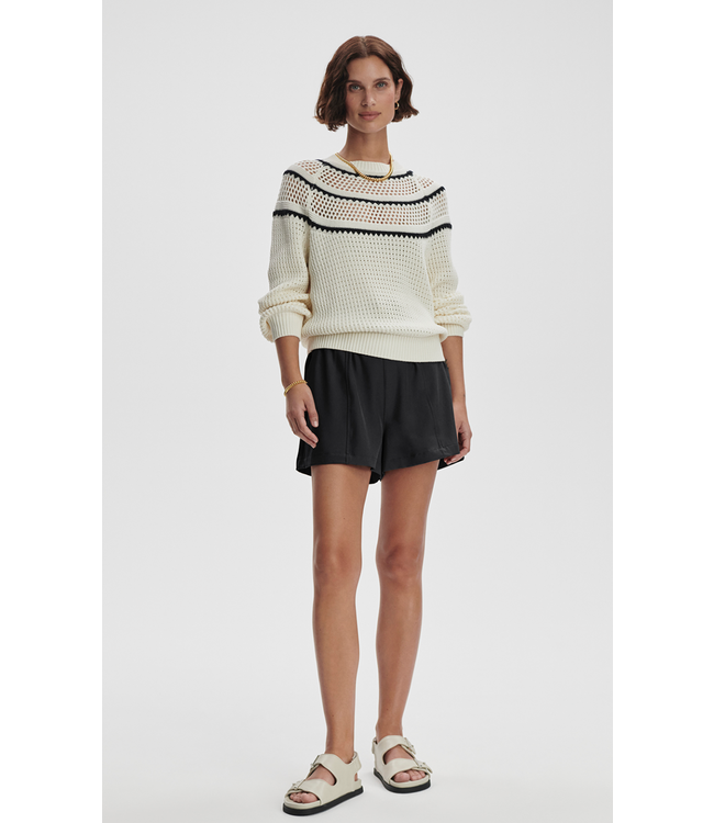 Padbury Pointelle Knit Sweater- Egret