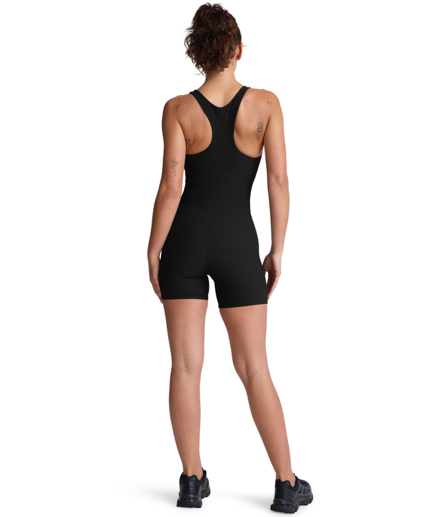 Routine Ribbed Biker Jumpsuit- Black Onyx