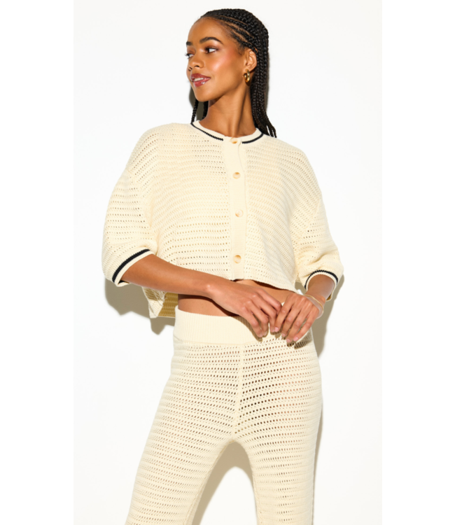 Daphnie S/S Crochet Cardigan- Canvas