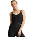 Impulse Ribbed Cropped Tank- Black Onyx