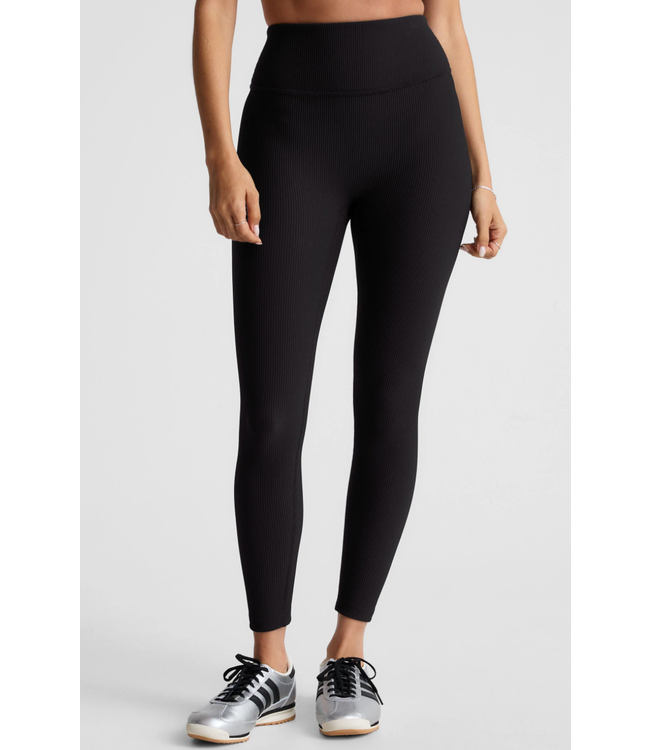 Impulse Ribbed Midi Legging- Black Onyx