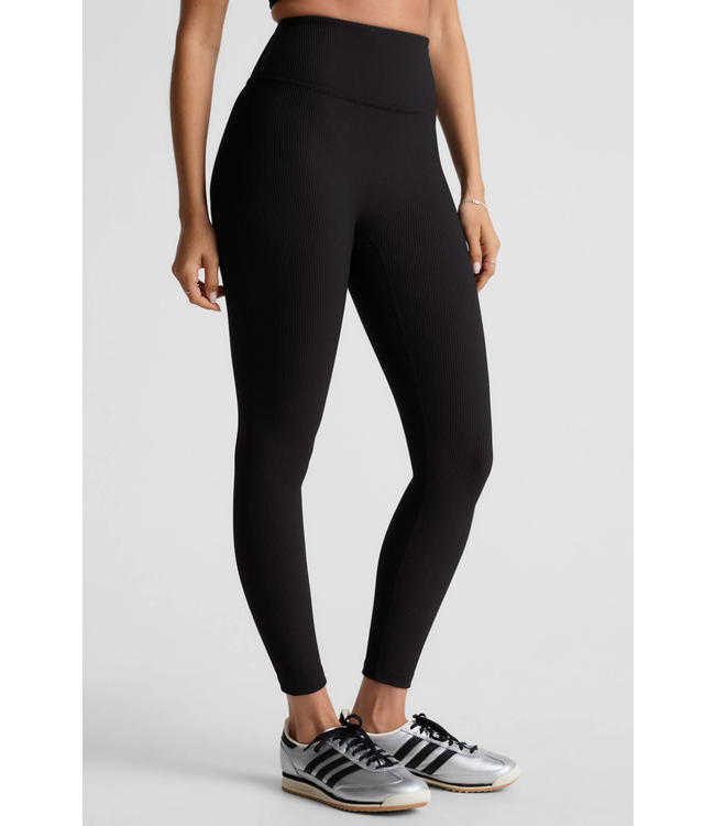 Impulse Ribbed Midi Legging- Black Onyx