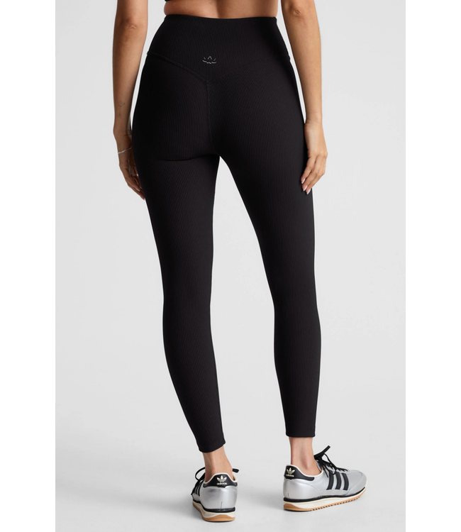 Impulse Ribbed Midi Legging- Black Onyx