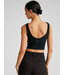 Impulse Ribbed Cropped Tank- Black Onyx