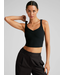 Impulse Ribbed Cropped Tank- Black Onyx