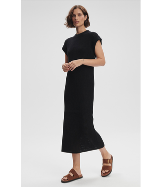 Varley Cheston Relaxed Knit Dress- Black