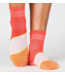 Women's Chev Stripe Ankle Grip Sock- Rose