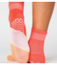 Women's Chev Stripe Ankle Grip Sock- Rose