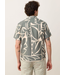Stretch Selvage Resort Shirt- Olive Abstract Palm