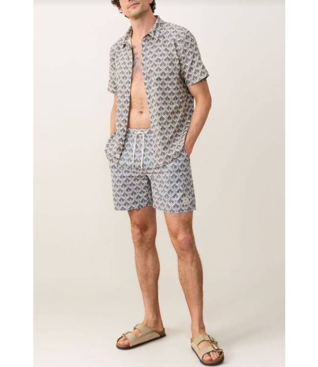 Lined Sport & Swim Short 6"- India Ink Agave Print