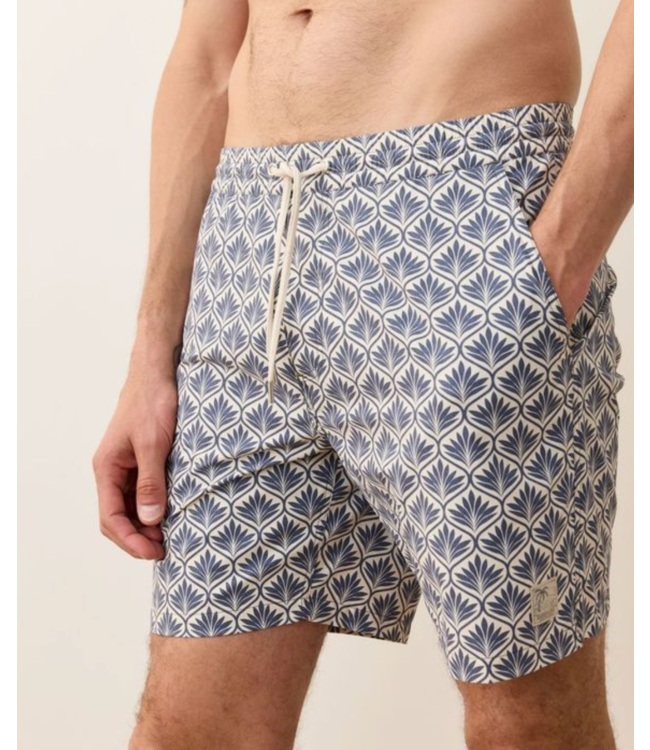 Lined Sport & Swim Short 6"- India Ink Agave Print