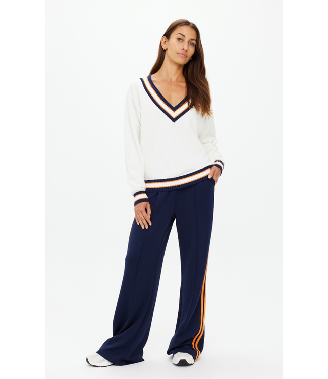 Josette V Neck Sweater- White