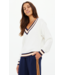 Josette V Neck Sweater- White