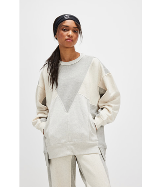 Free People Making It Pullover- Heather Grey Combo