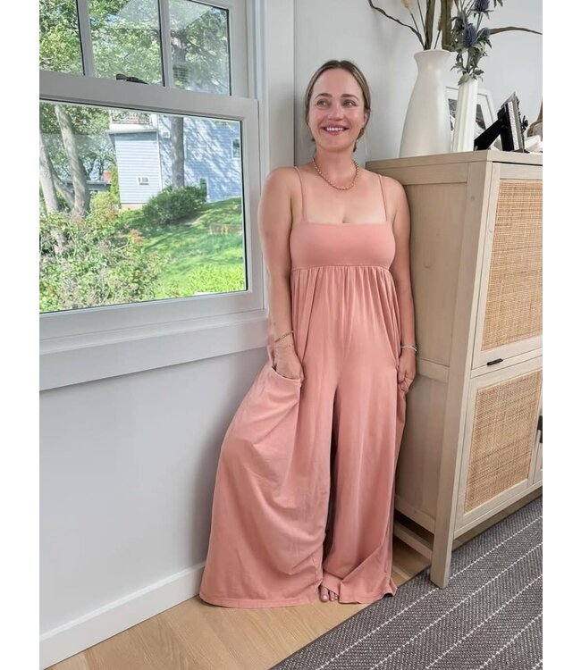 Hot Shot Strappy Onesie- Petal