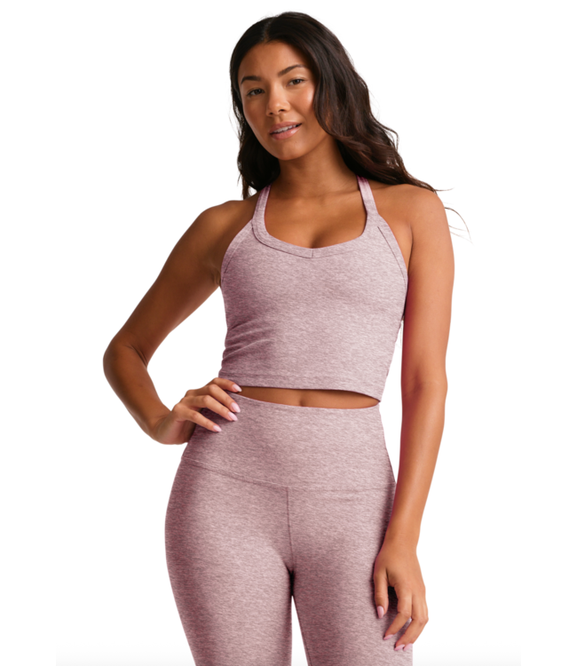 Spacedye On the Up Cropped Tank- Blush Blooms Heather