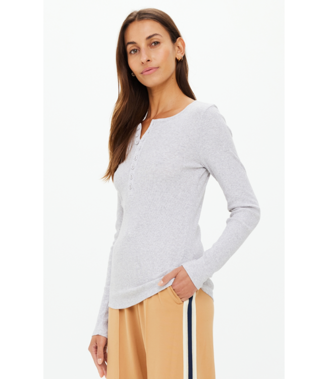 Ness Ribbed Long Sleeve Top- Grey