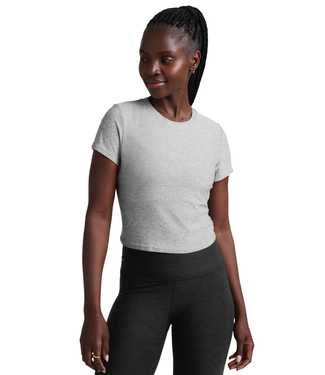 Beyond Yoga Featherweight Cropped Tee- Silver Mist