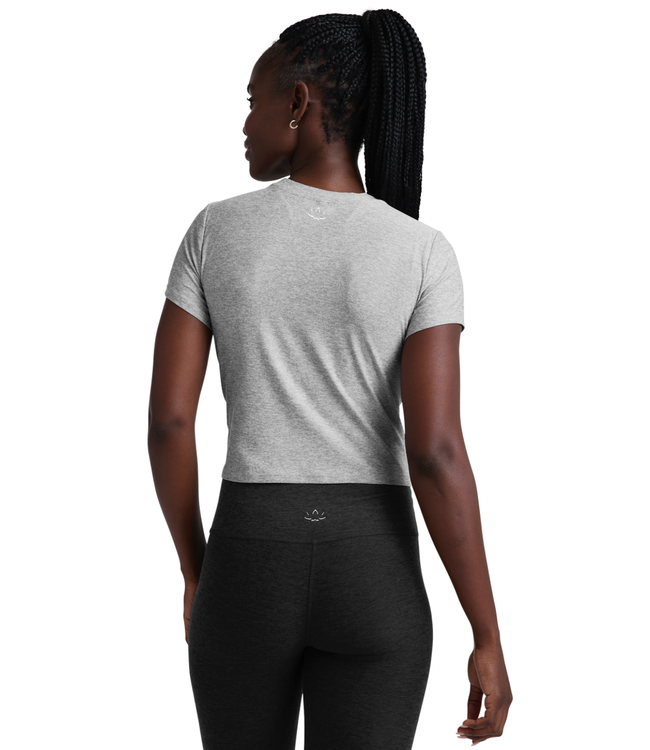 Featherweight Cropped Tee- Silver Mist