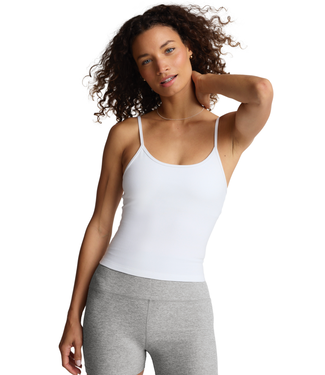 Beyond Yoga Spacedye Forever Waist Length Tank- Cloud White