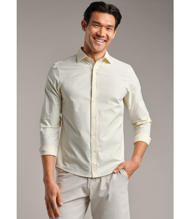 State of Mind Shirt Slim Fit - Yellow Dawn Wide Stripe