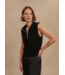 Hally Half Zip Rib Vest- Black Fleck