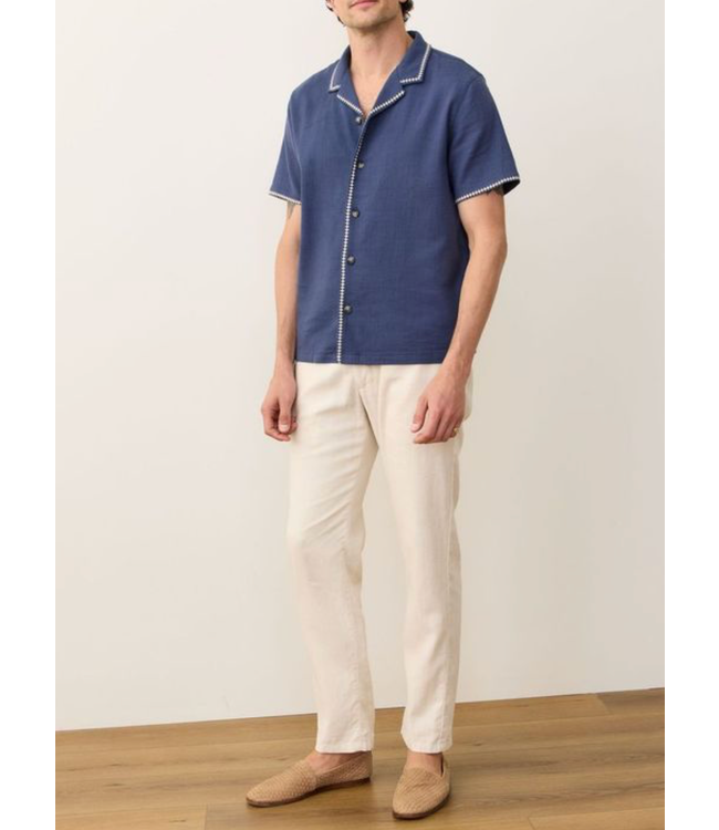 Embroidered Resort Shirt- Vintage Indigo