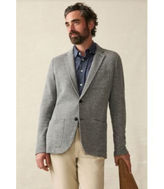 Faherty Brand Inlet Knit Blazer- Medium Grey Melange