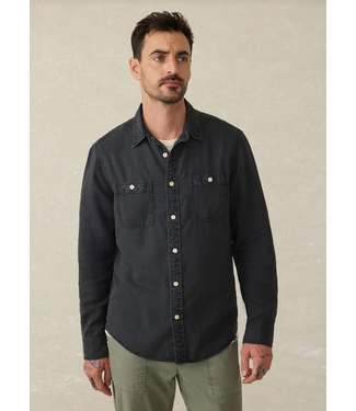 Faherty Brand The Tried And True Chambray Workshirt- Durango Black