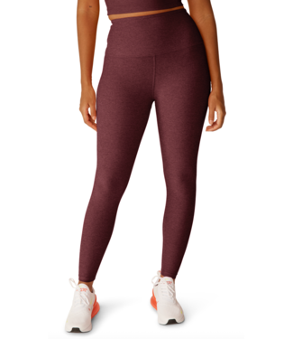 Beyond Yoga Spacedye Caught In The Midi Legging- Midnight Burgundy Heather