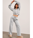 Luxefleece Side Slit Wide Leg Pant- Light Heather Gray