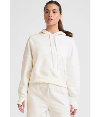 Beyond Yoga Luxefleece Cropped Hoodie- Fresh Snow