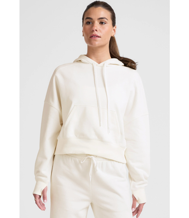 Luxefleece Cropped Hoodie- Fresh Snow