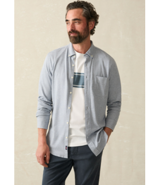 Faherty Brand Coastline Knit Shirt- Oceanside Blue