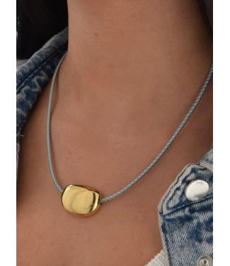 Farrah B Jewelry Drift Cord Necklace- Light Blue