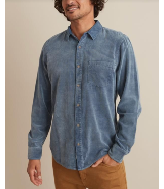 Marine Layer Lightweight Corduroy Shirt- Indigo