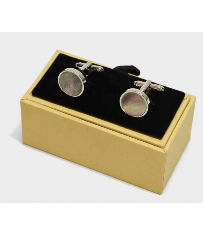 Black Pearl Cufflinks- Steel