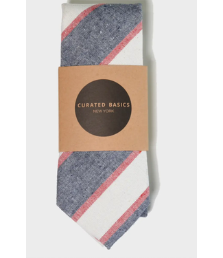 Curated Basics Red White Blue Linen Tie
