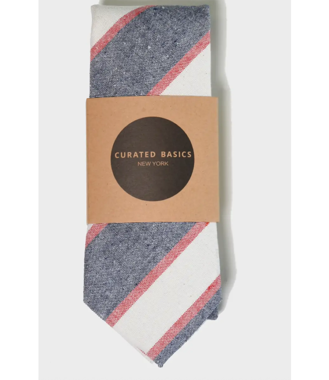 Red White Blue Linen Tie
