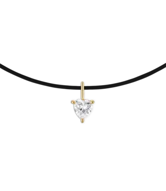 Alexa Leigh Linea Love Rubber Necklace 15"- Yellow Gold